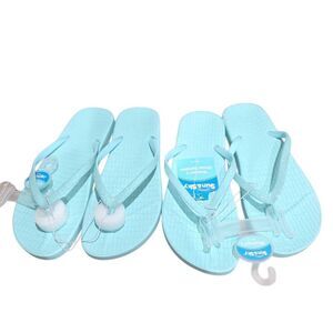 Sun & Sky womens Sz 7-8 2 blue-green 2 pair sandal glitter bundle